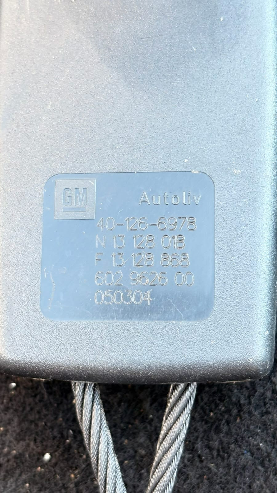 Vauxhall Opel Astra Mk4 1998-2006 Rear Centre Seat Belt Buckle 401266978