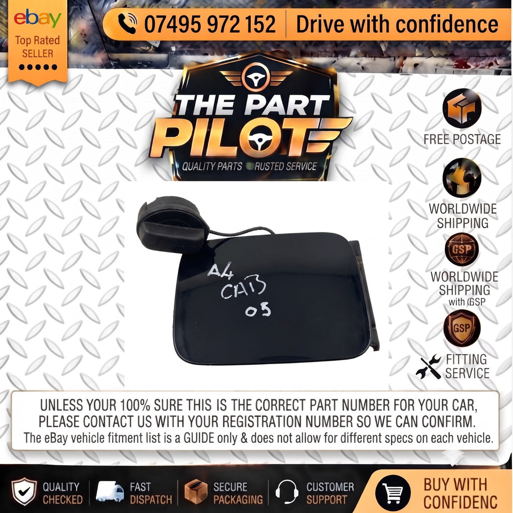 Audi A4 S4 Cabriolet 8H B6 B7 2003-2009 Petrol Fuel Flap Cover Black 8H0809905