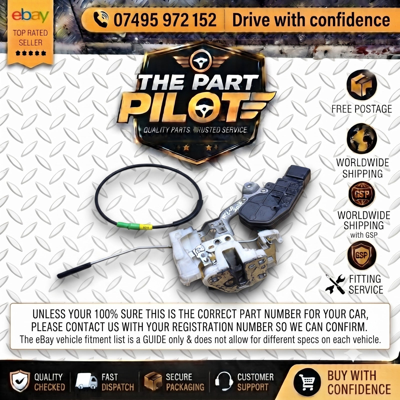 Toyota Aygo Mk1 2012 NSF Front Left Door Lock Latch Actuator Mechanism