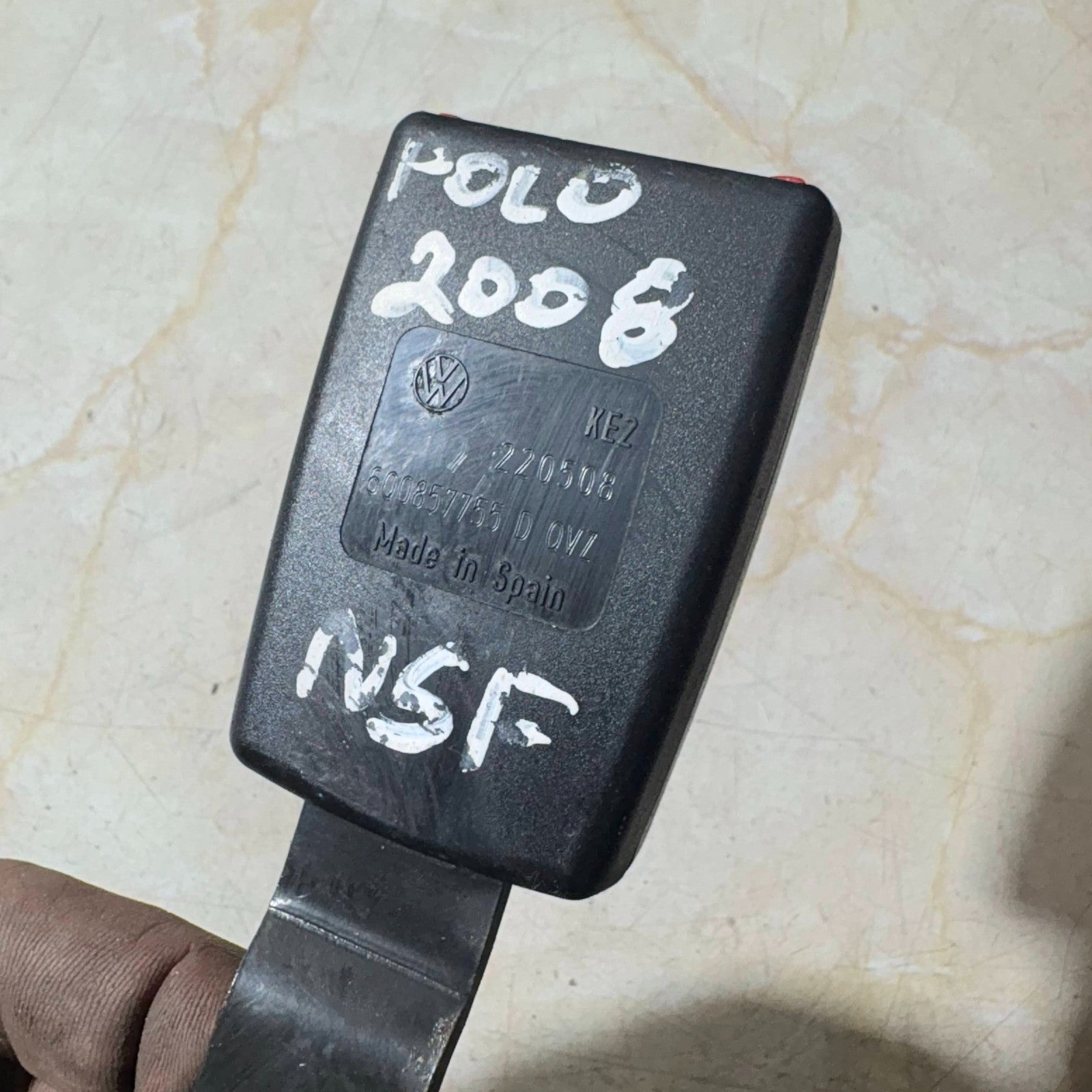VW Polo 9N/9N3 2002-2008 NSF Passenger Front Seat Belt Buckle 6Q0857755D