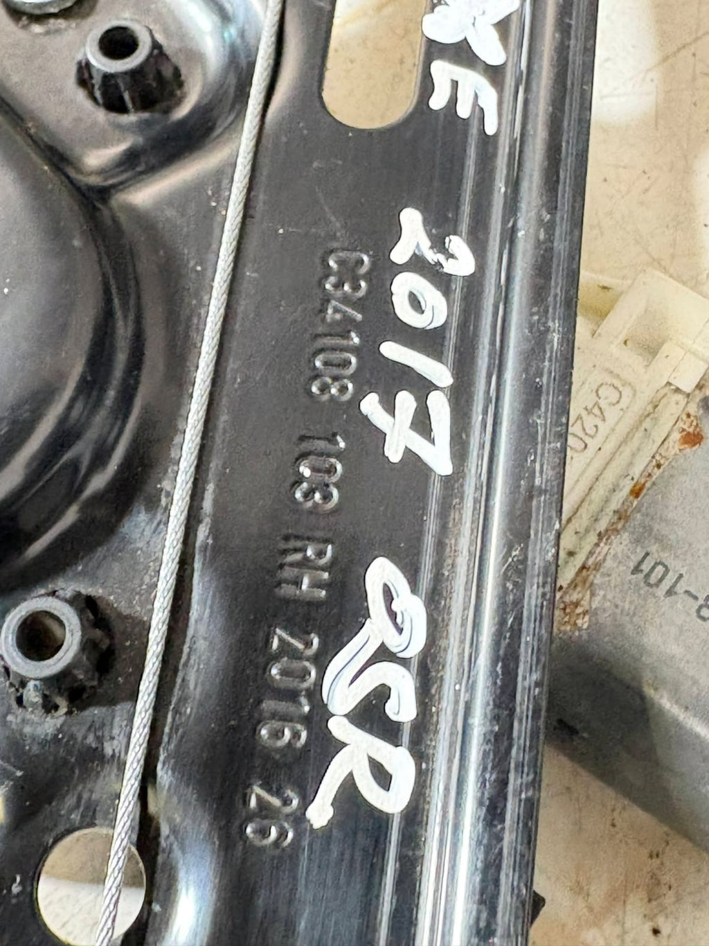 XE WINDOW REGULATOR JAGUAR DRIVERS RIGHT REAR 4 Door 2017 GX73-27000-AC