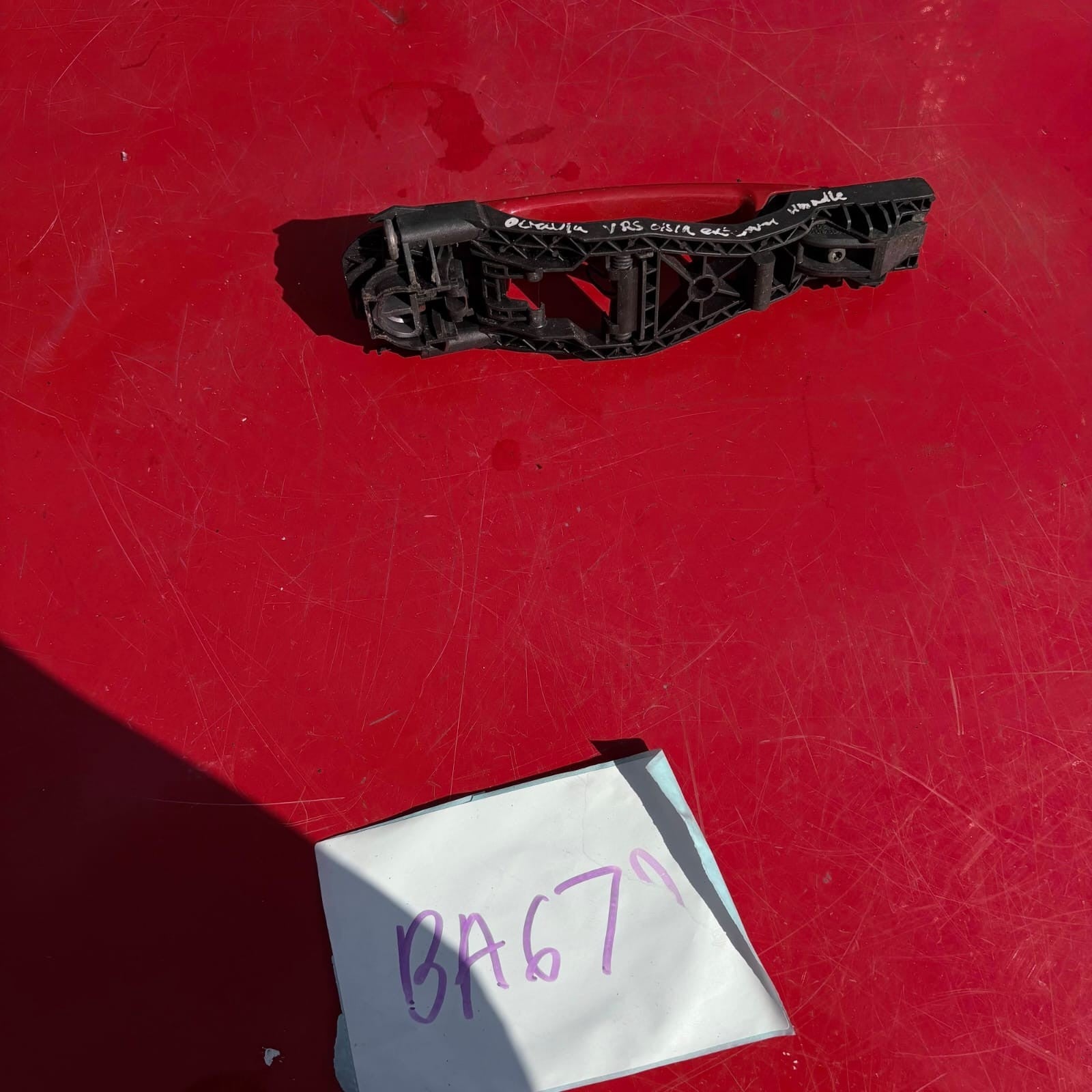 Skoda Octavia vRS Mk3 5E OSR Rear Right Exterior Door Handle Red 2013-2017