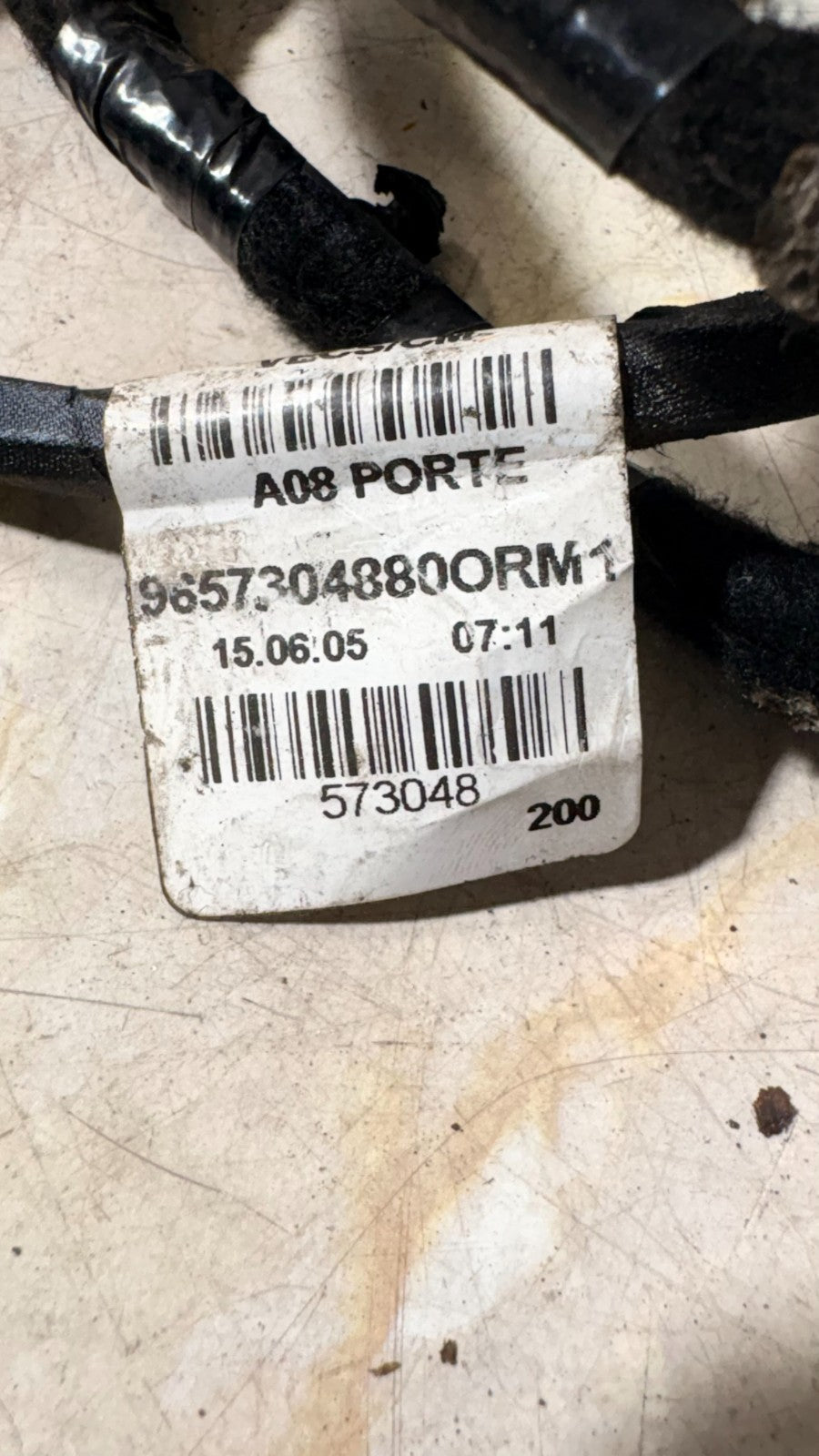 PEUGEOT 1007 FRONT PASSENGER LEFT SIDE DOOR WIRING LOOM 9657304880 2005-2009