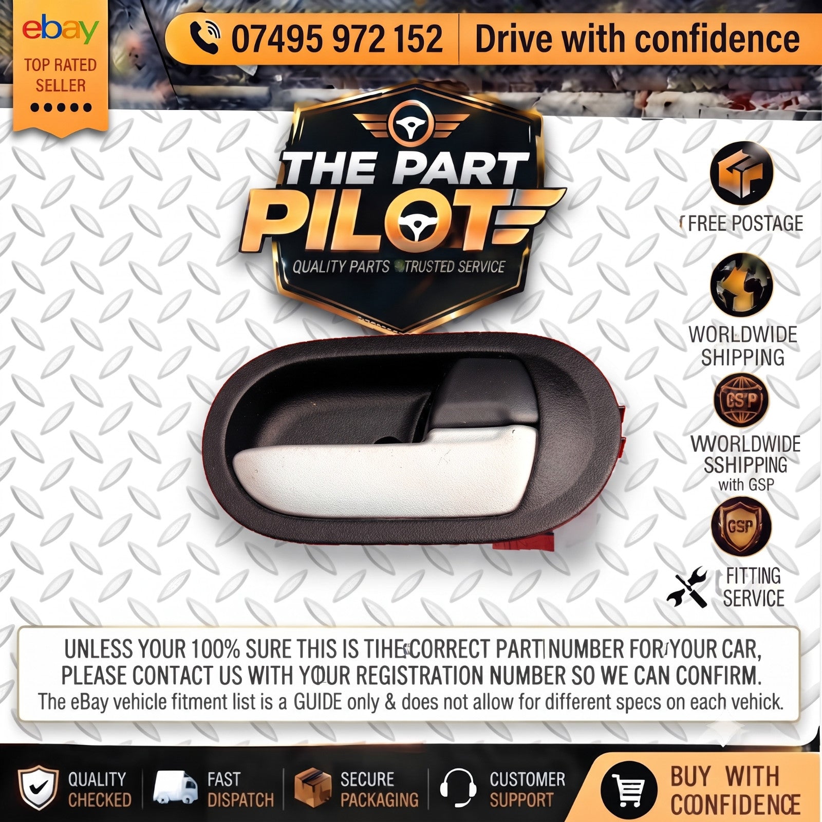 Mitsubishi Colt Mk6 Z30 Front Right Interior Door Handle Driver Offside 04-13