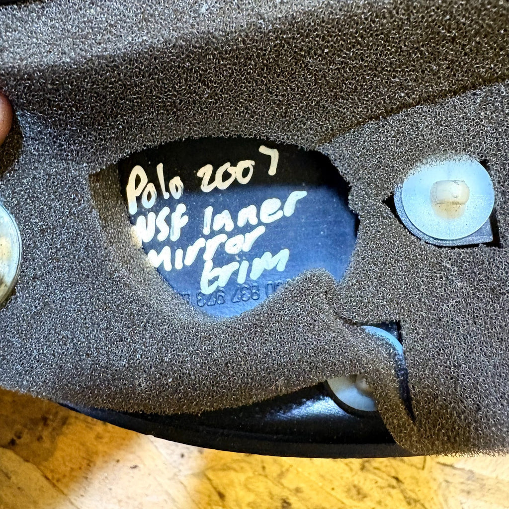 VW Polo 9N 9N3 2002-2010 Left Passenger Inner Wing Mirror Trim Cover 6Q0837973G