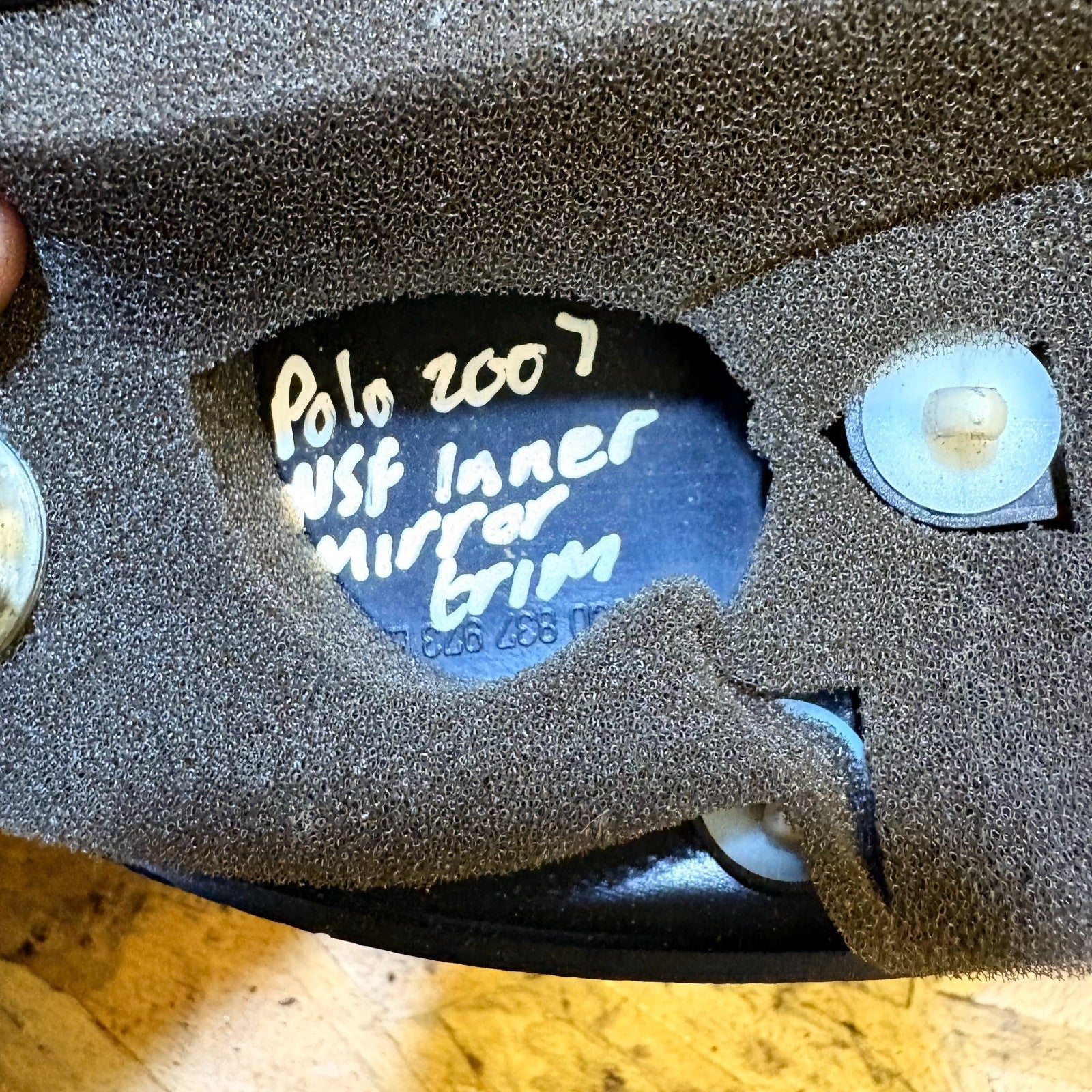 VW Polo 9N 9N3 2002-2010 Left Passenger Inner Wing Mirror Trim Cover 6Q0837973G
