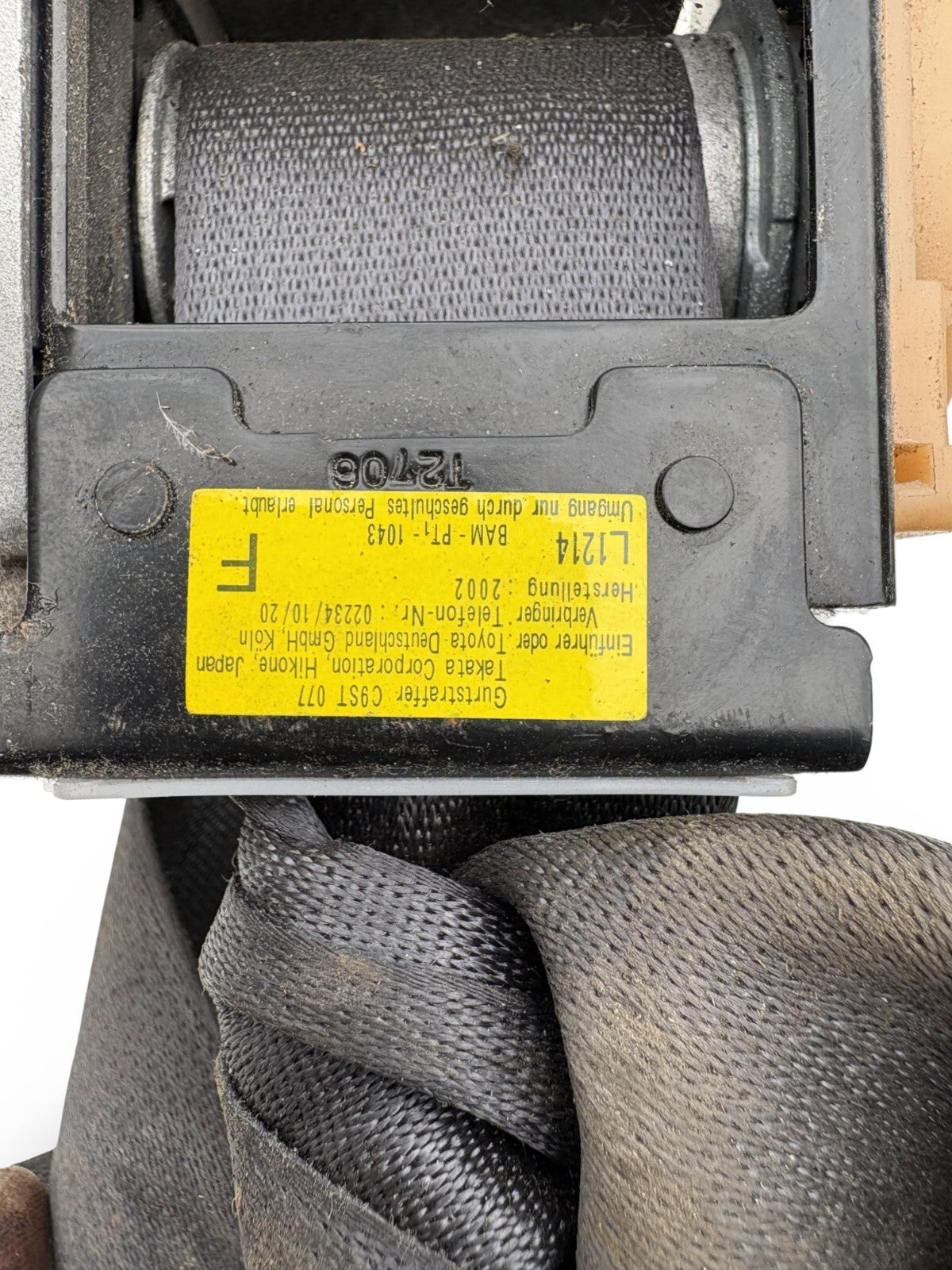 Toyota Corolla E12 3 Door Front Right Seat Belt 73210-02130 2001-2004
