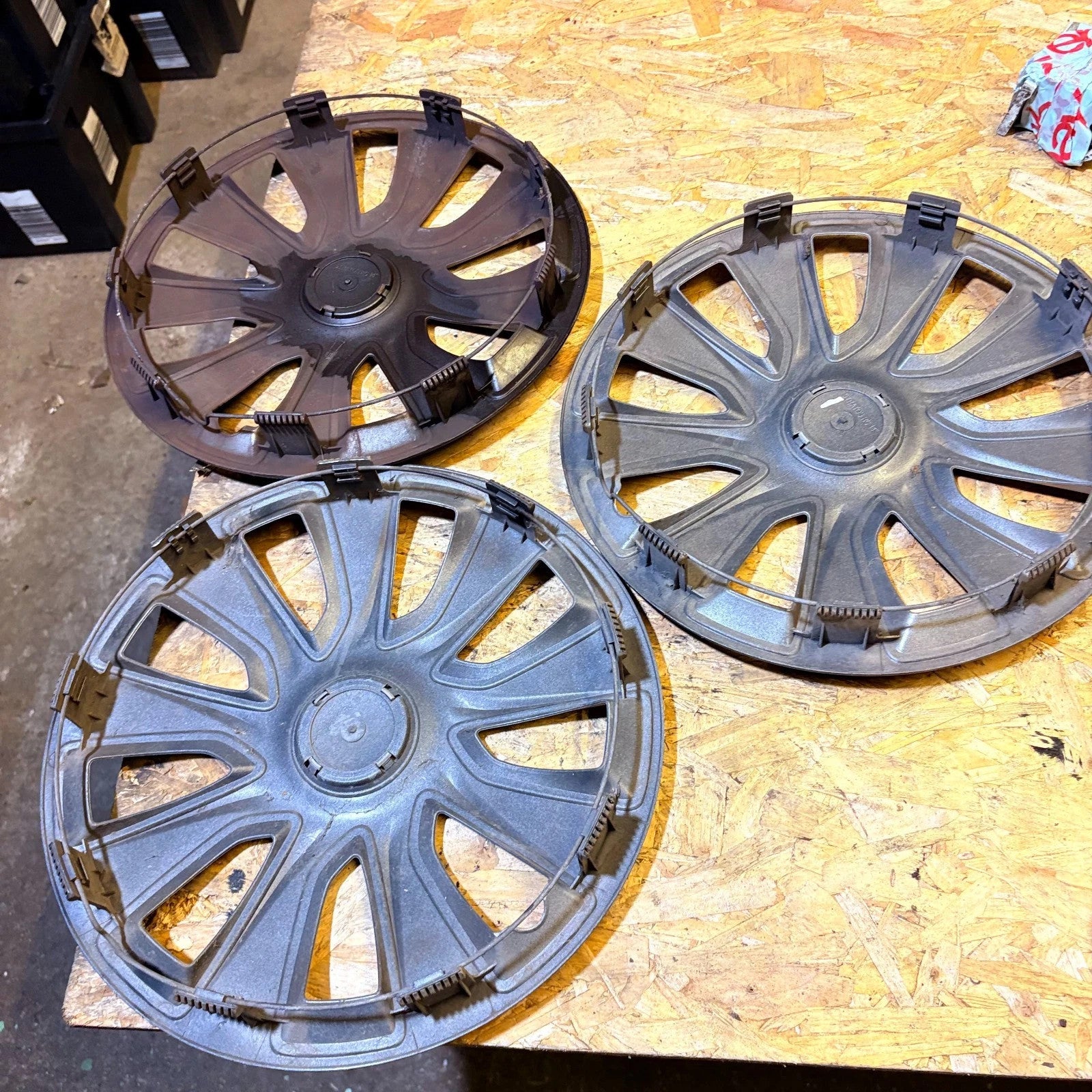 Versaco Stratos RC 14" Wheel Trims Hub Caps Wheel Covers Black/Silver x3