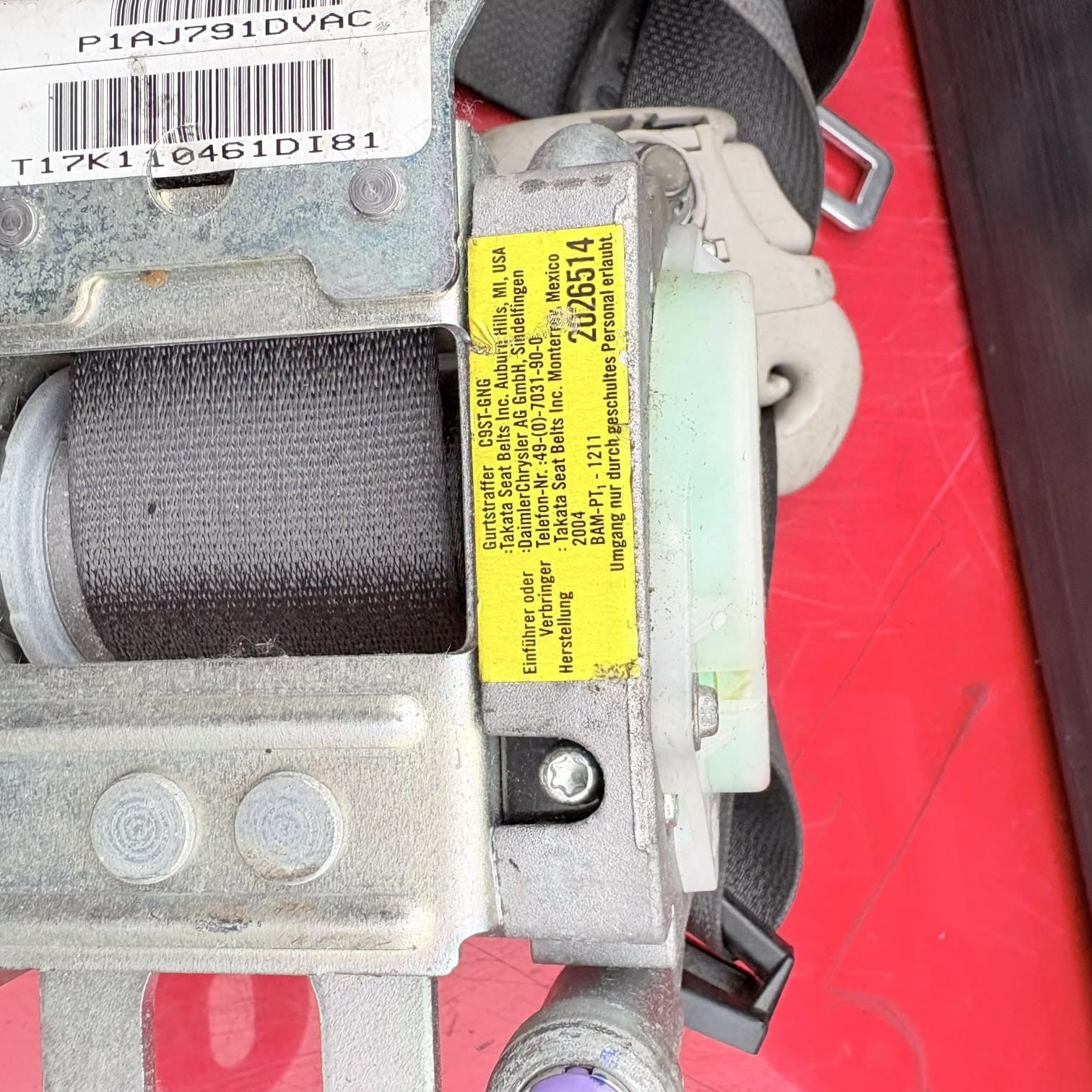 CHRYSLER 300C SEAT BELT FRONT LEFT PASSENGER SIDE 2017 2026238 MK1