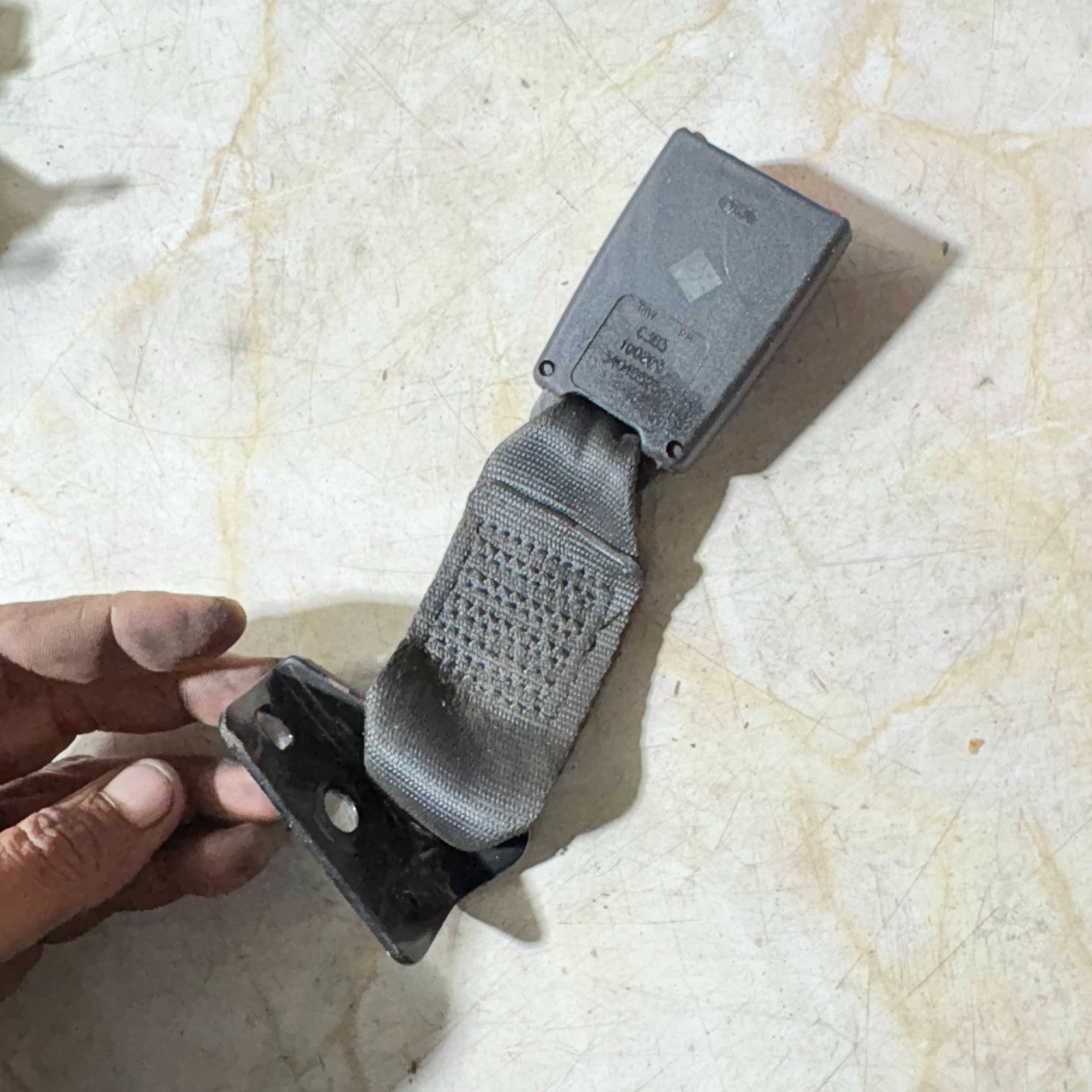 2009 FIAT 500 NSR REAR PASSENGER LEFT SIDE SEAT BELT STALK BUCKLE