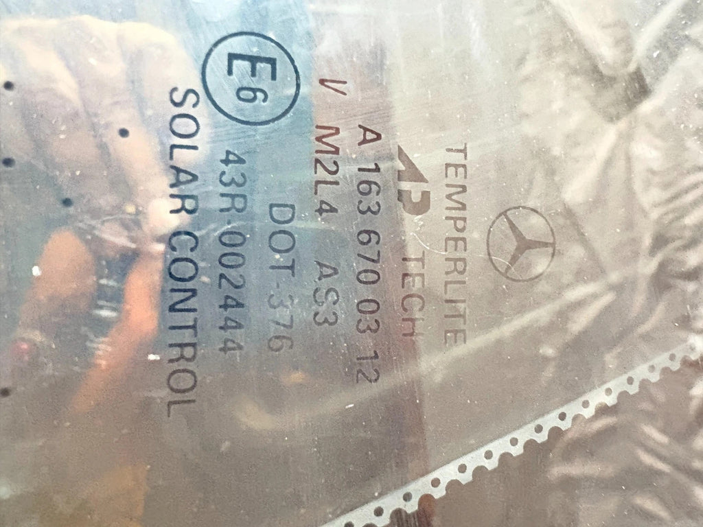 Mercedes ML W163 1998-2005 Rear Left Door Quarter Glass Tinted AS3 A1636700312