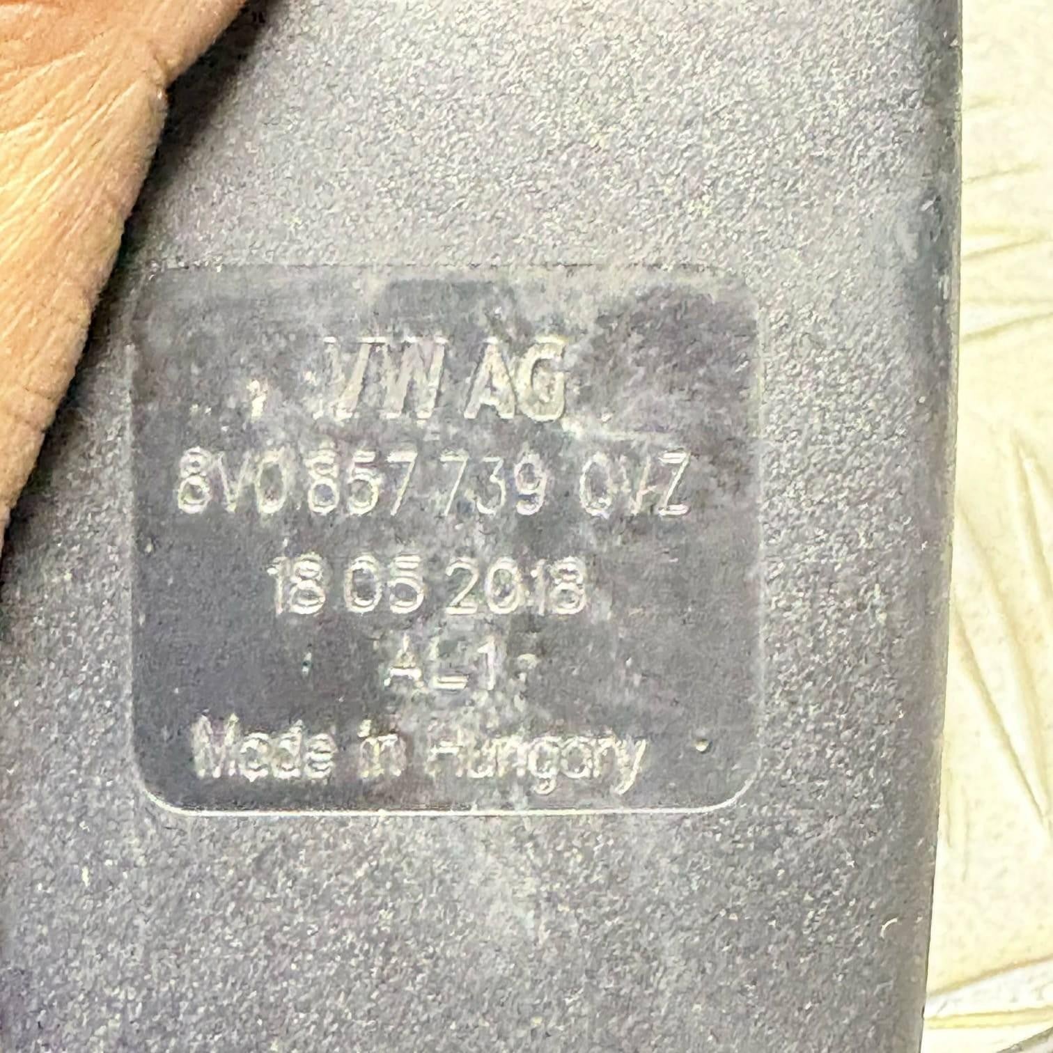 AUDI A3 S Line Nav Tfsi S-a Rear Seat Belt Stalk 8v0857739