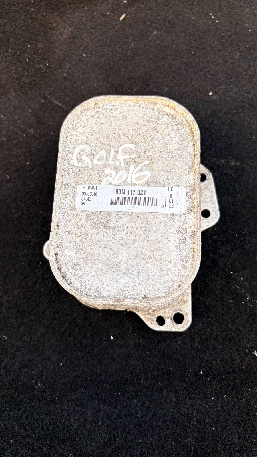 VW Golf 2016 Engine Oil Cooler 03N117021