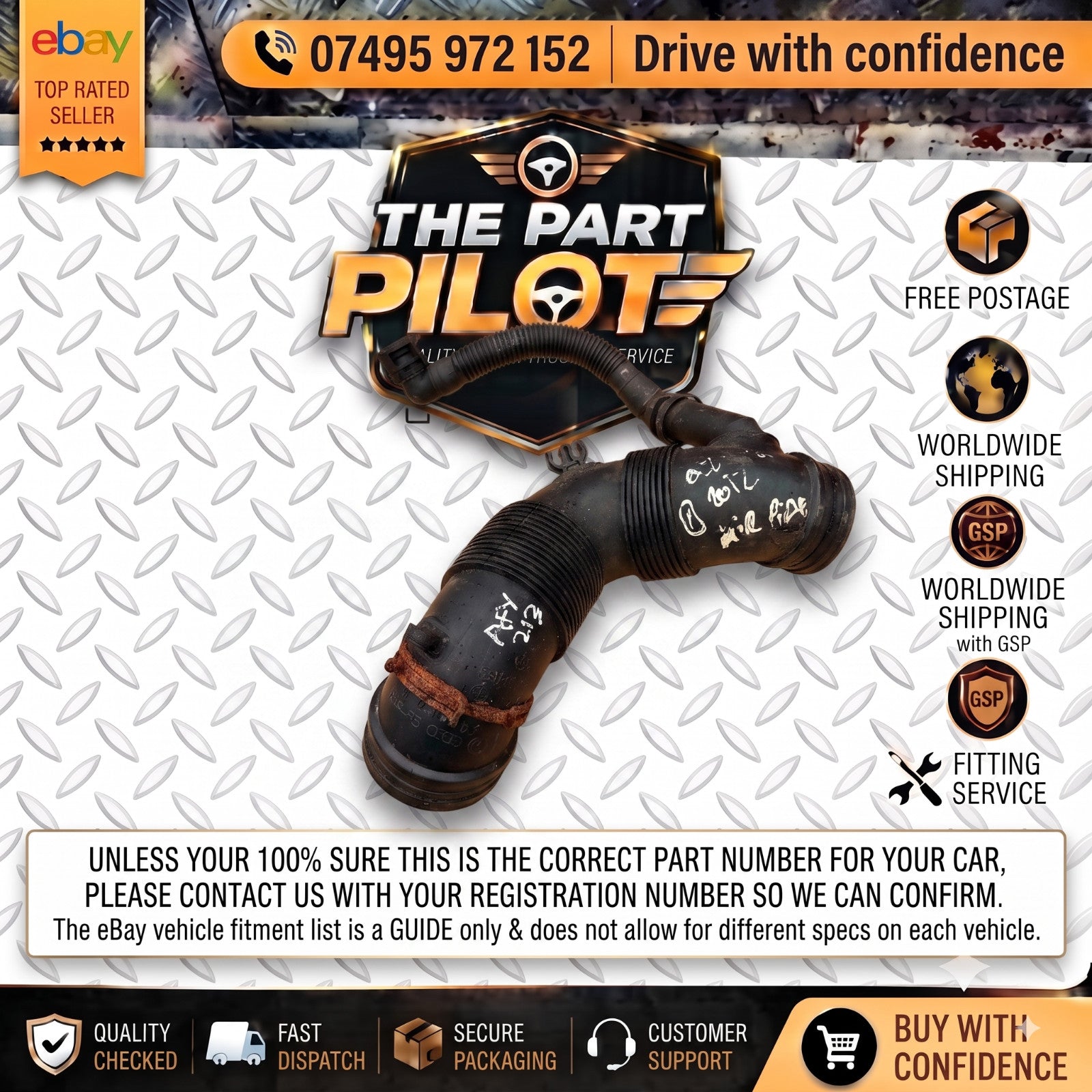 SKODA OCTAVIA MK3 5E 1.6 TDI DIESEL AIR INTAKE PIPE HOSE 5Q0129654M 2012-2014