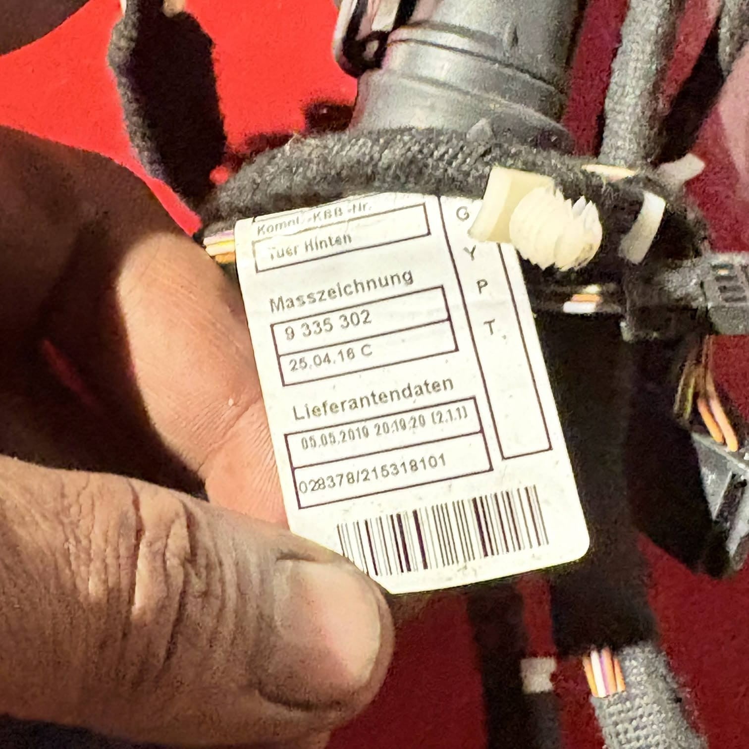 BMW F20 PASSENGER SIDE REAR DOOR WIRING LOOM 9335302 2019