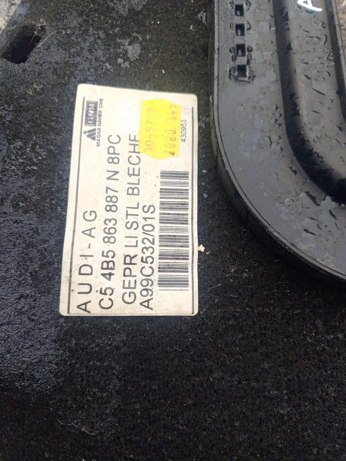 Audi A6 4B C5 Saloon NS Left Boot Side Carpet 4B5863887N