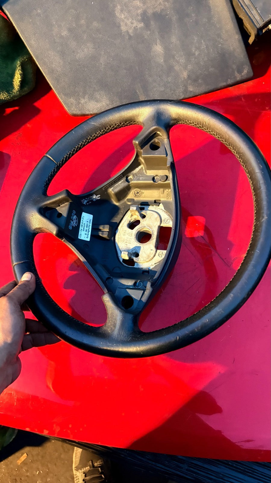 PORSCHE Cayenne 2007-2010 Steering Wheel Leather Black 61569180B 957 9PA