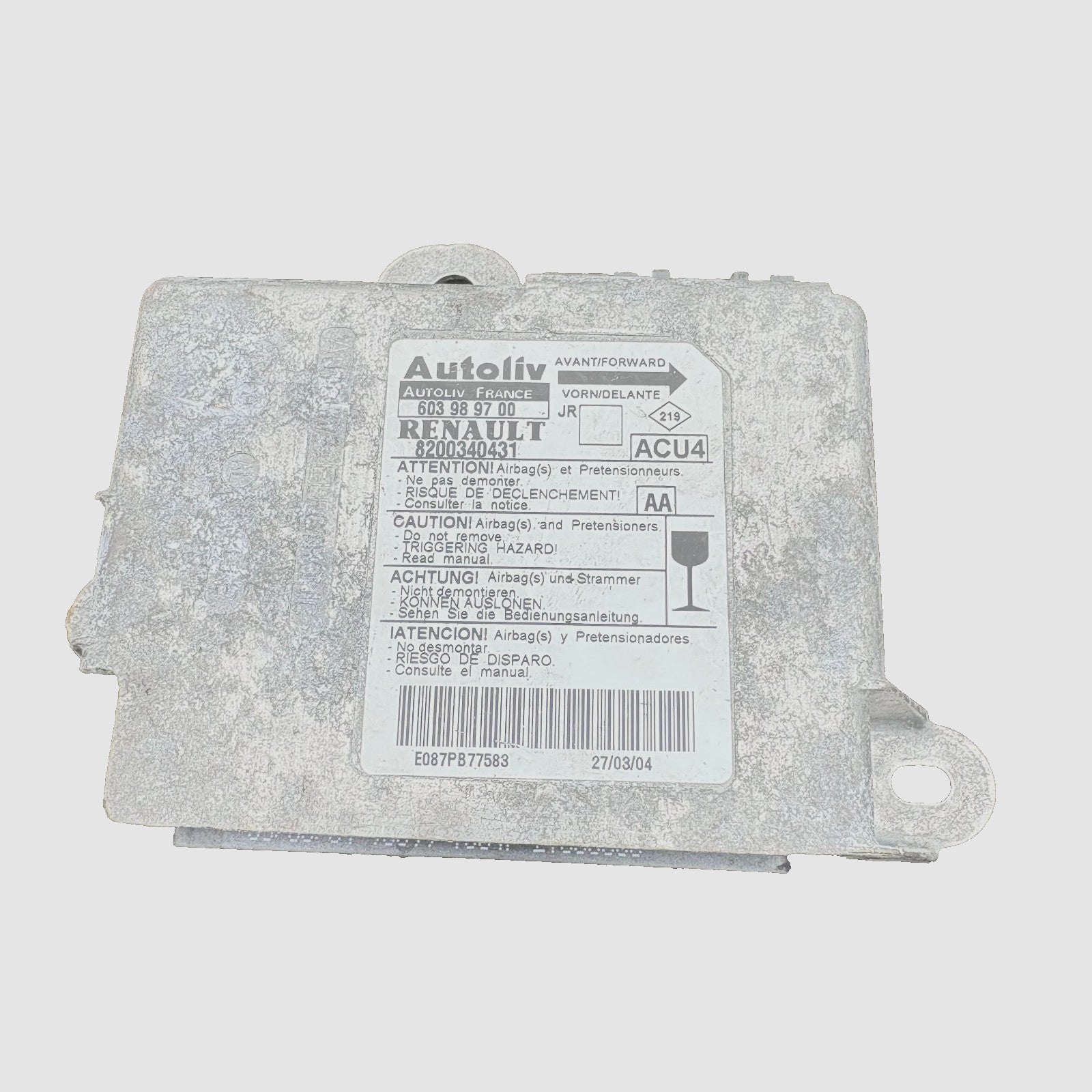Renault Scenic MK2 2003-2009 Airbag ECU SRS Module 8200340431 603989700