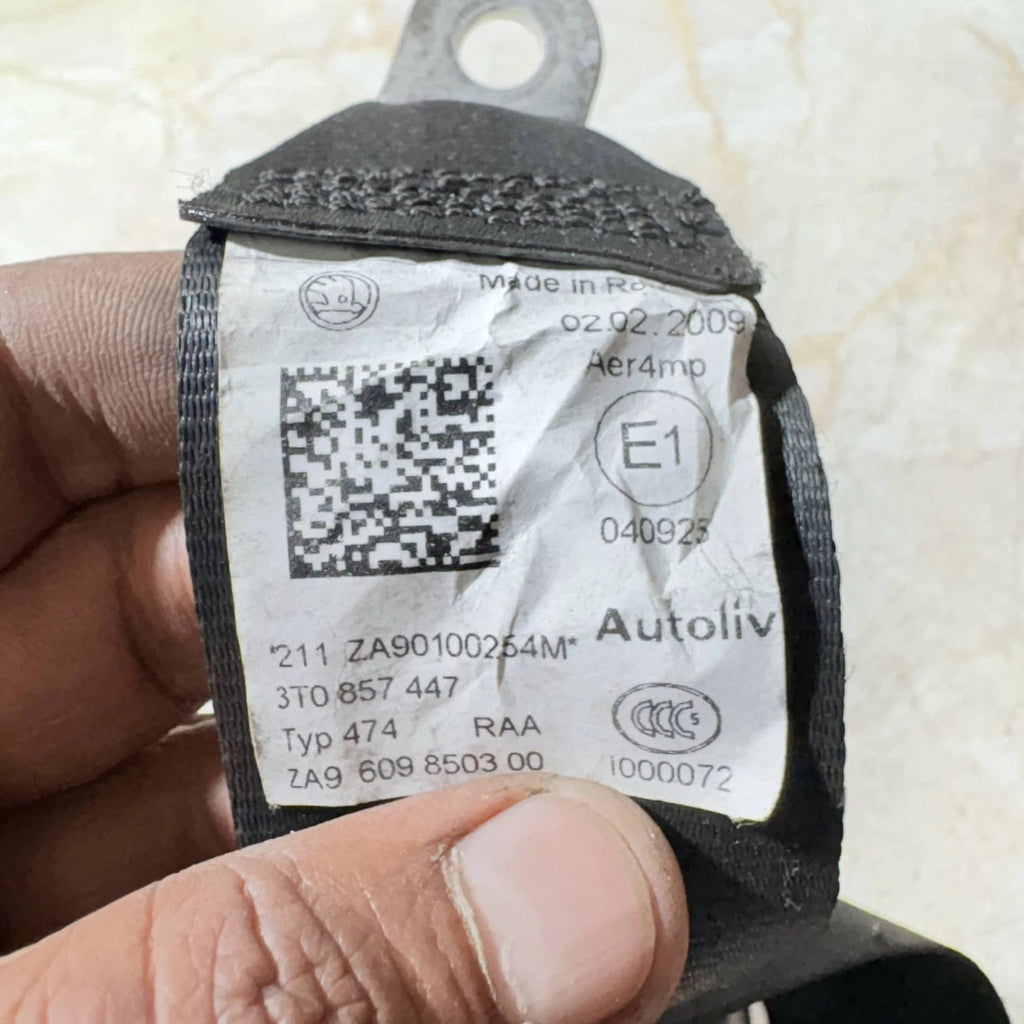 Skoda Superb Mk2 2008-2015 Rear Passenger Seat Belt 3T0857447