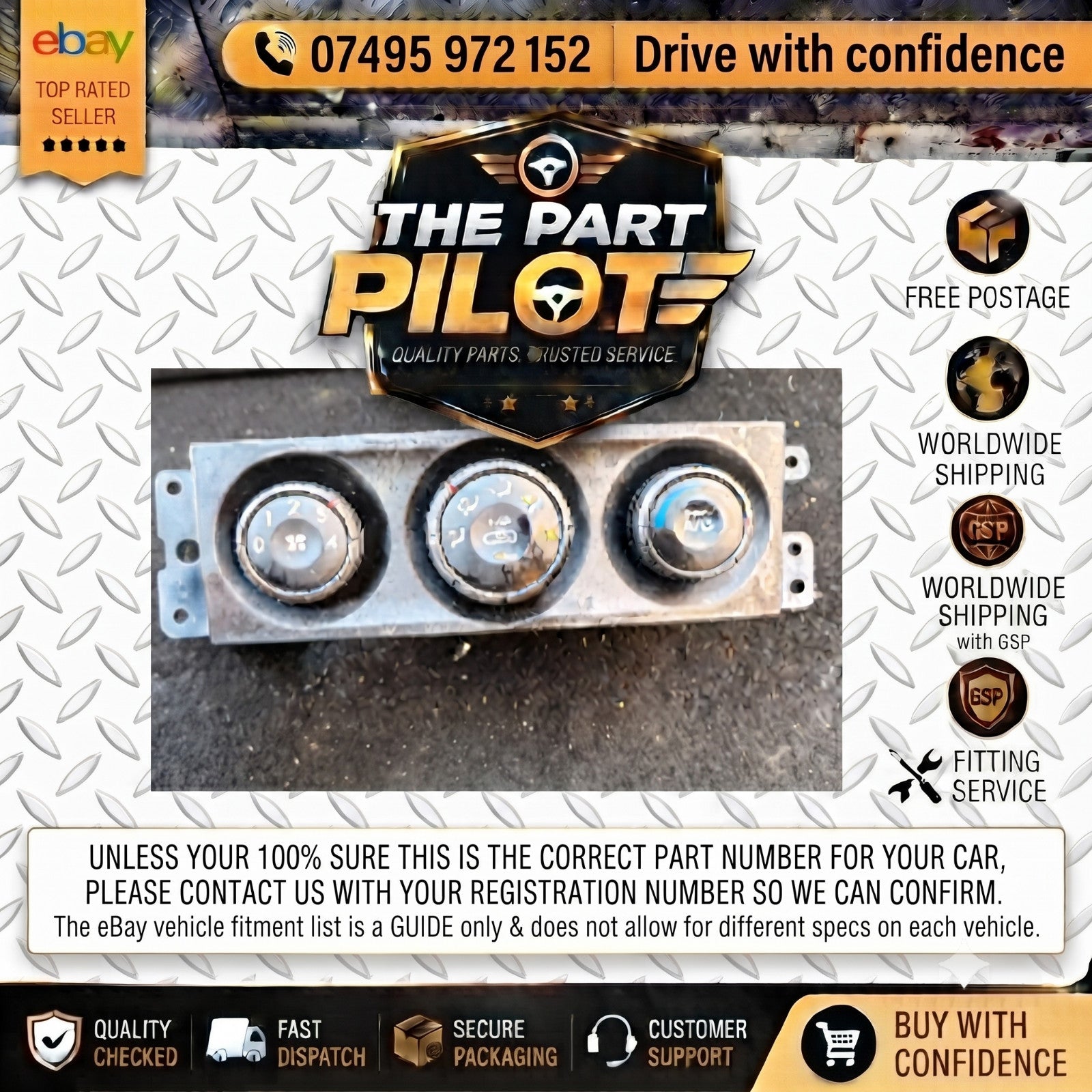 Kia Sorento Mk1 JC 2002-2006 Manual Heater AC Climate Panel 97250-3E500 RHD