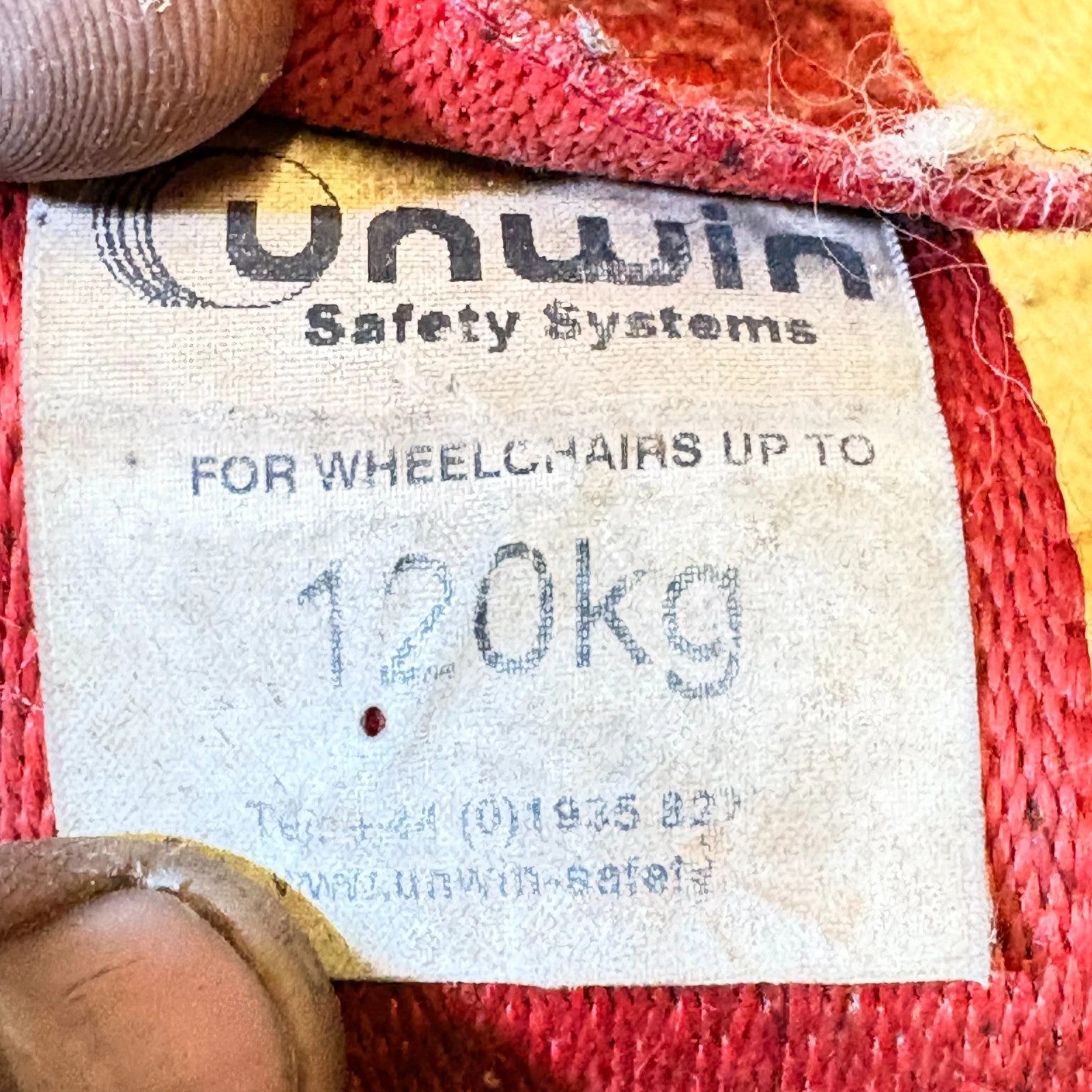 Unwin WAV Wheelchair Safety Belt Taxi Restraints Disability