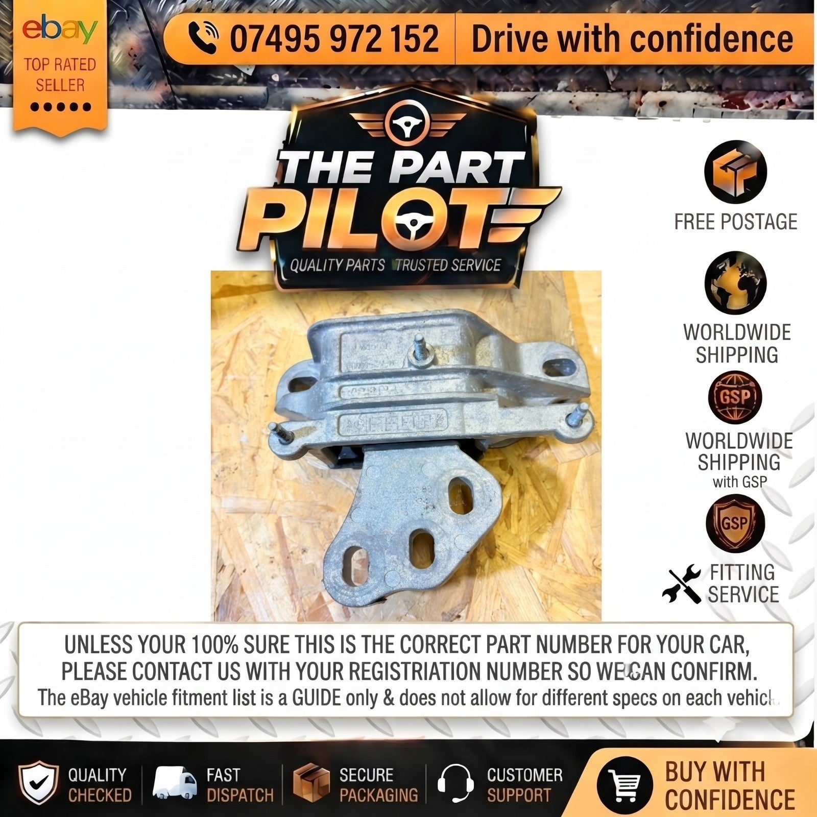 FORD FIESTA MK8 B479 2017-2023 1.0 ECOBOOST LH GEARBOX MOUNT 3820S500MC